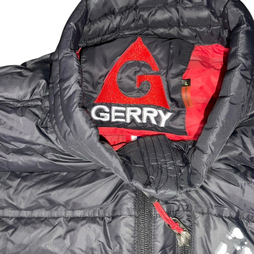 Gerry Black Full Zip Puffer Down Lightweight Nylon Jacket Size Large Winter