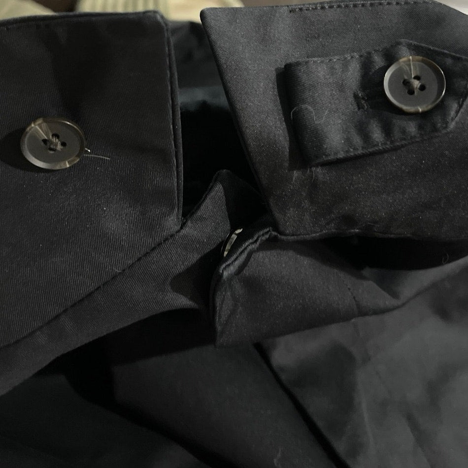 Find. Long Black Trench coat Jacket SZ 3XL Minimalist Casual Overcoat