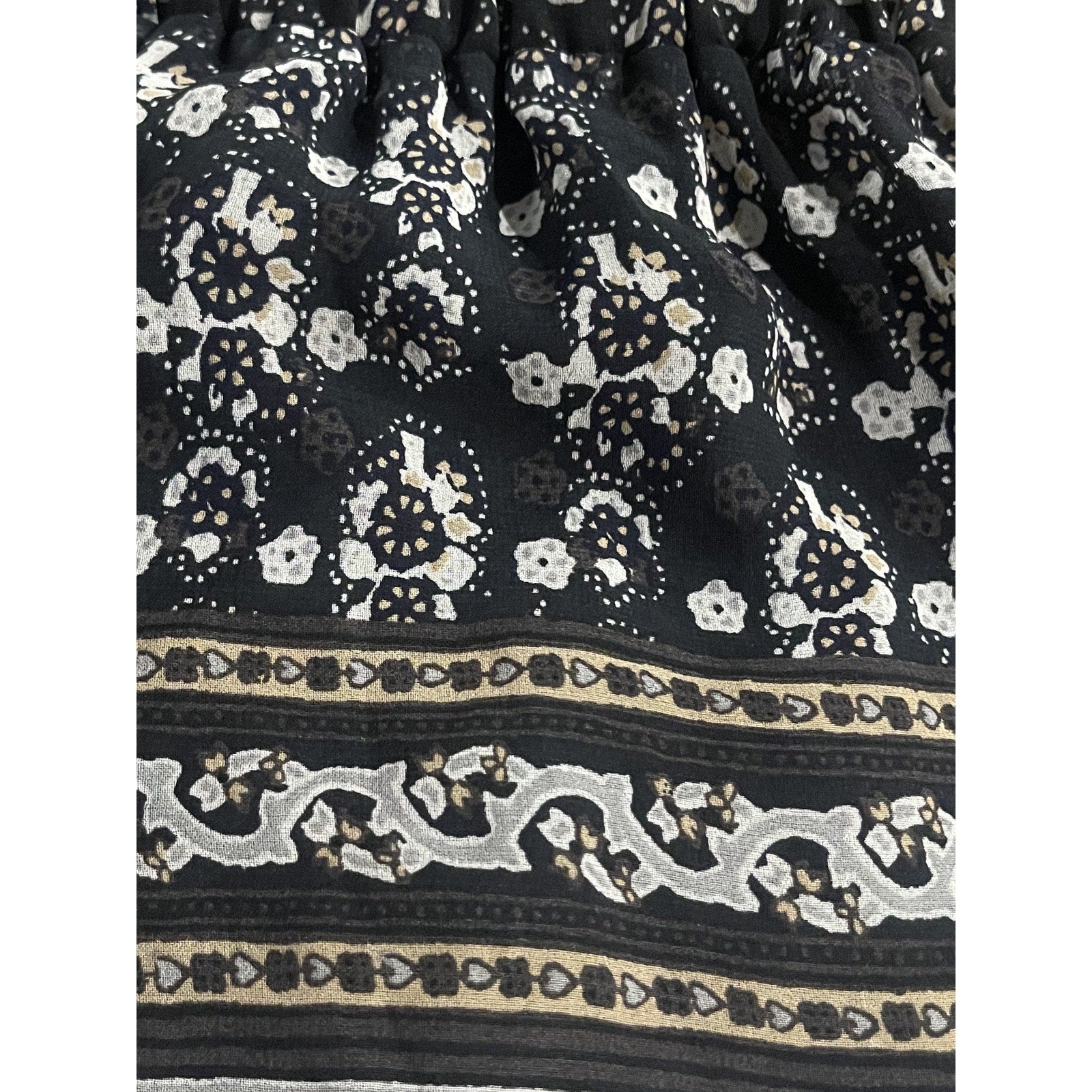 Madewell Artisan Floral Print Mini Ruffle Skirt SZ Large Flowy Boho Artsy Flirty