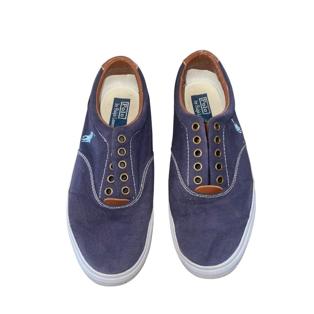 Polo Ralph Lauren Shoes Sneakers Vaughn Chambray Blue Size 8.5 Canvas Nautical