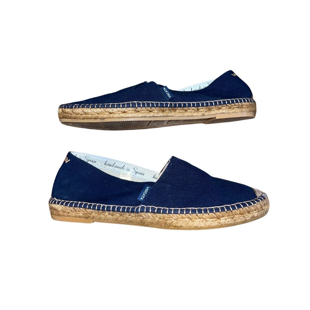 Viscata Barcelona LLafranc Canvas Espadrille Flats Size 8 Organic Cotton Vacation