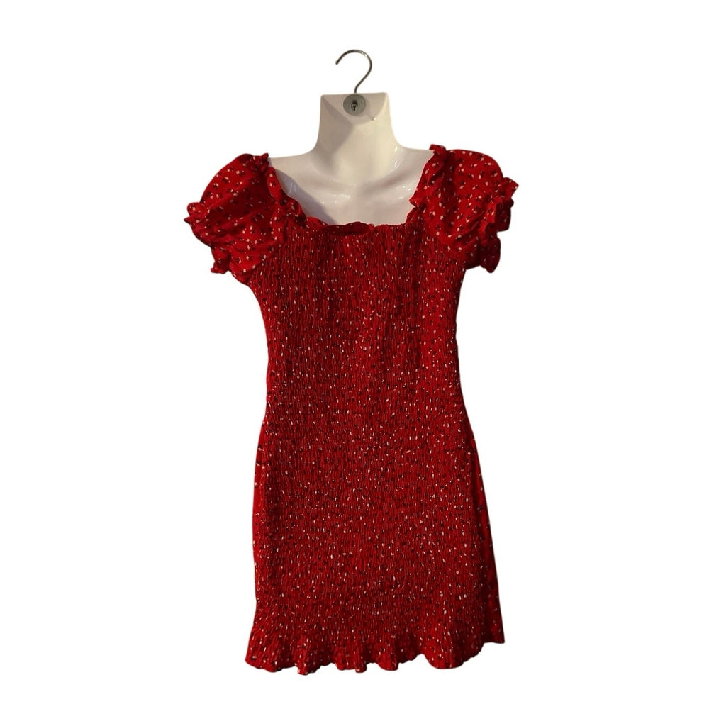 Windsor Off the Shoulder Floral Mini Dress SZ S Flirty Milkmaid Smoked Y2K