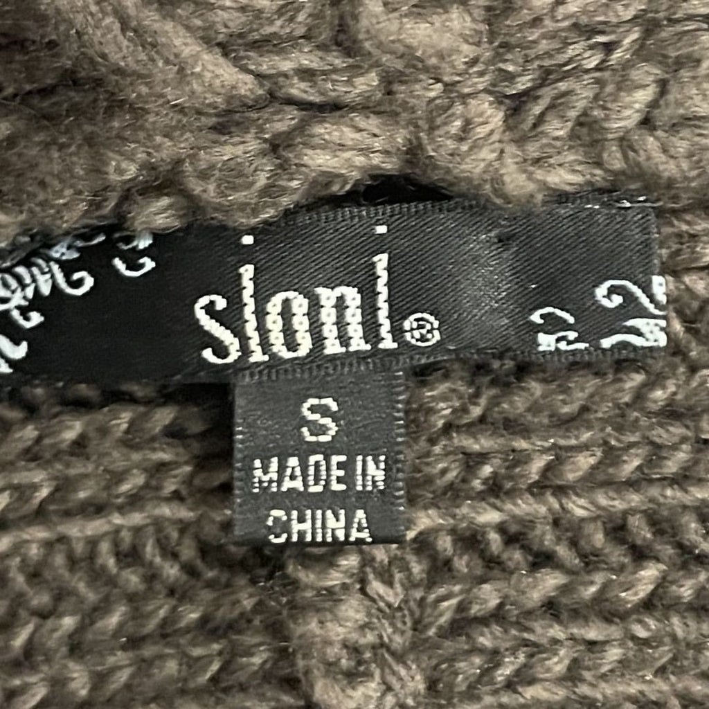 Sioni Wool Blend Open Front Knit Cardigan SZ Small Boho Peasant Indie Lagenlook