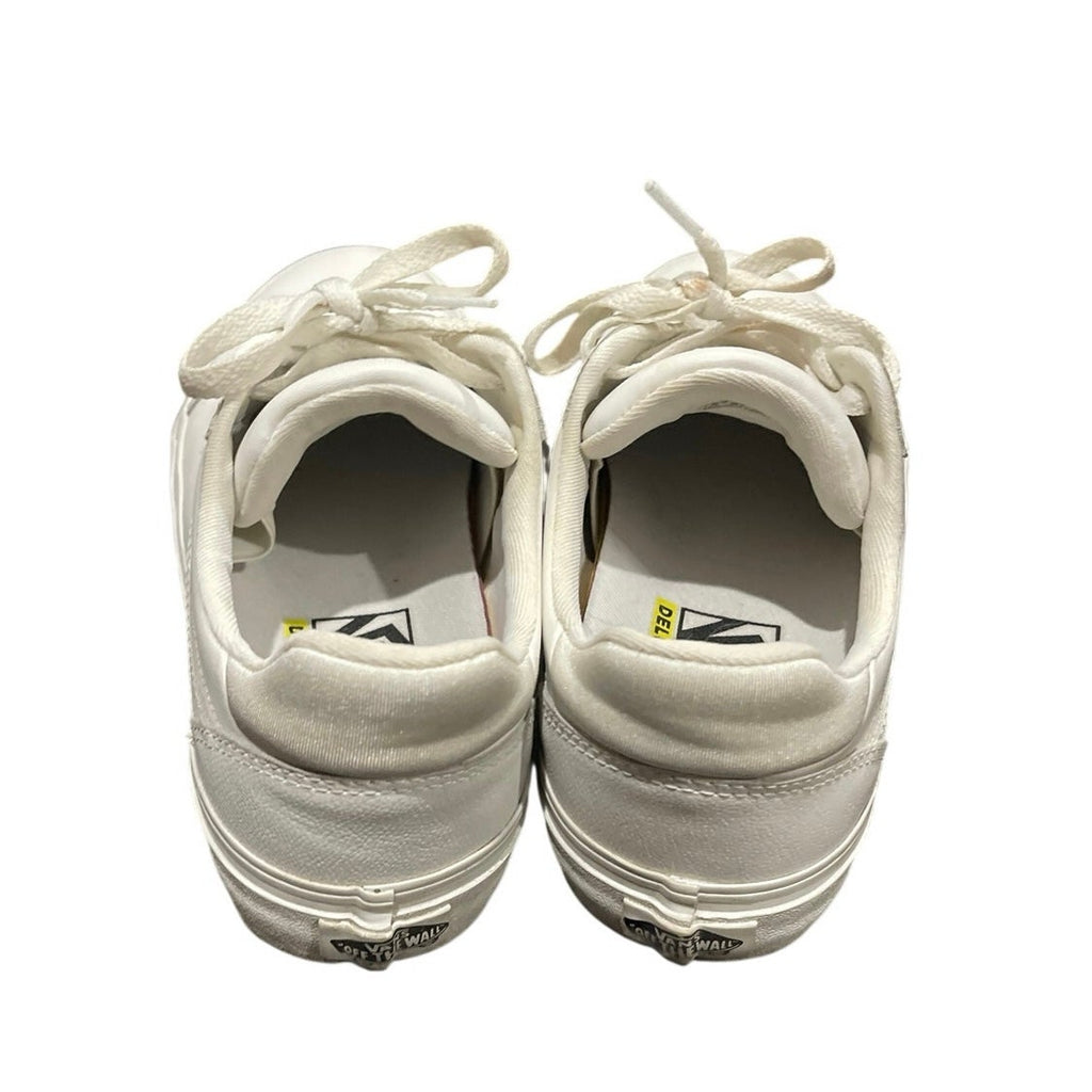 Vans White Comfy Cush Old Skool Leather Low Top Skater Sneakers 8.5 Streetwear