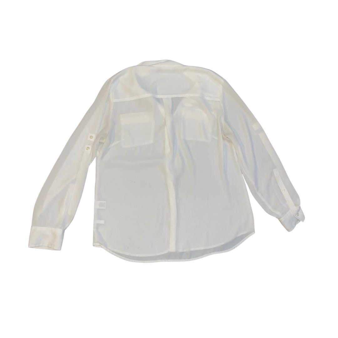 New York & Company Button up Long Sleeve Blouse Size Large Career Office