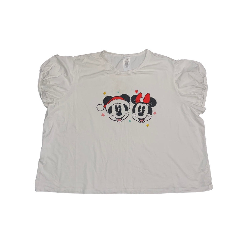 Disney Parks Christmas Mickey Minnie Puffy Sleeve T-Shirt Plus 3X Disneyland