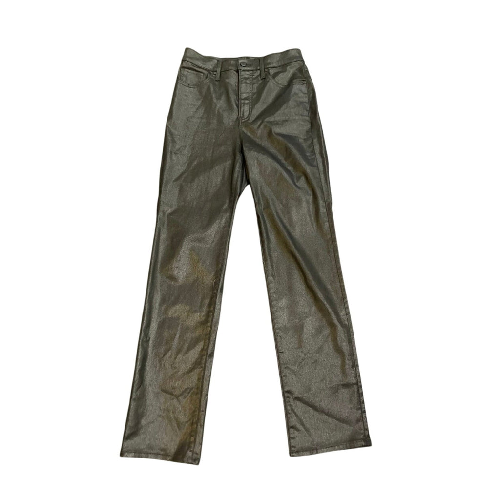 Express 90s Slim Super High Rise Faux Leather Straight Leg Pants SZ 6R Classic