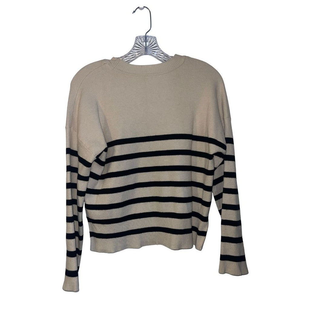 For the Republic Knitted Cropped Striped Sweater Size XS Crew pullover Cozy