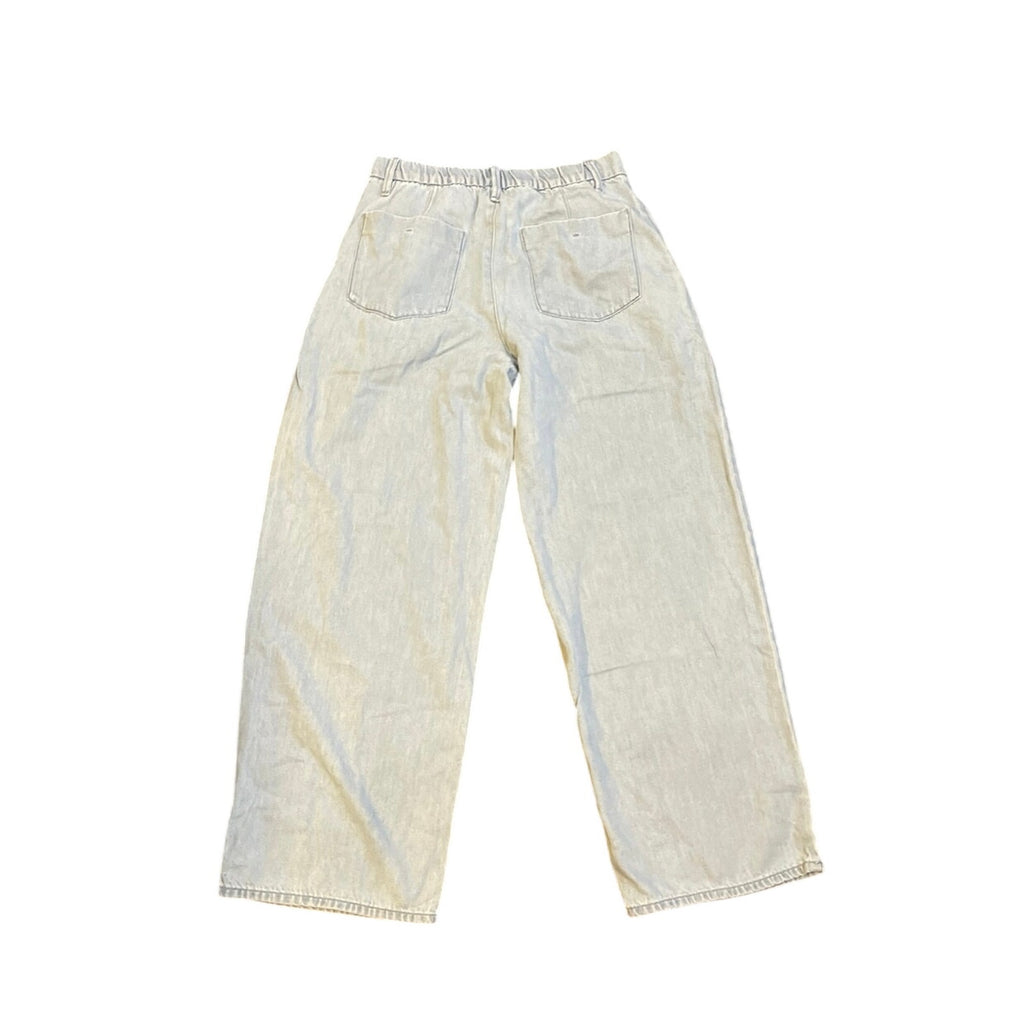 Uniqlo Drapey Denim Pleated Relaxed Wide Leg Denim Pants SZ 5 Streetwear Y2K