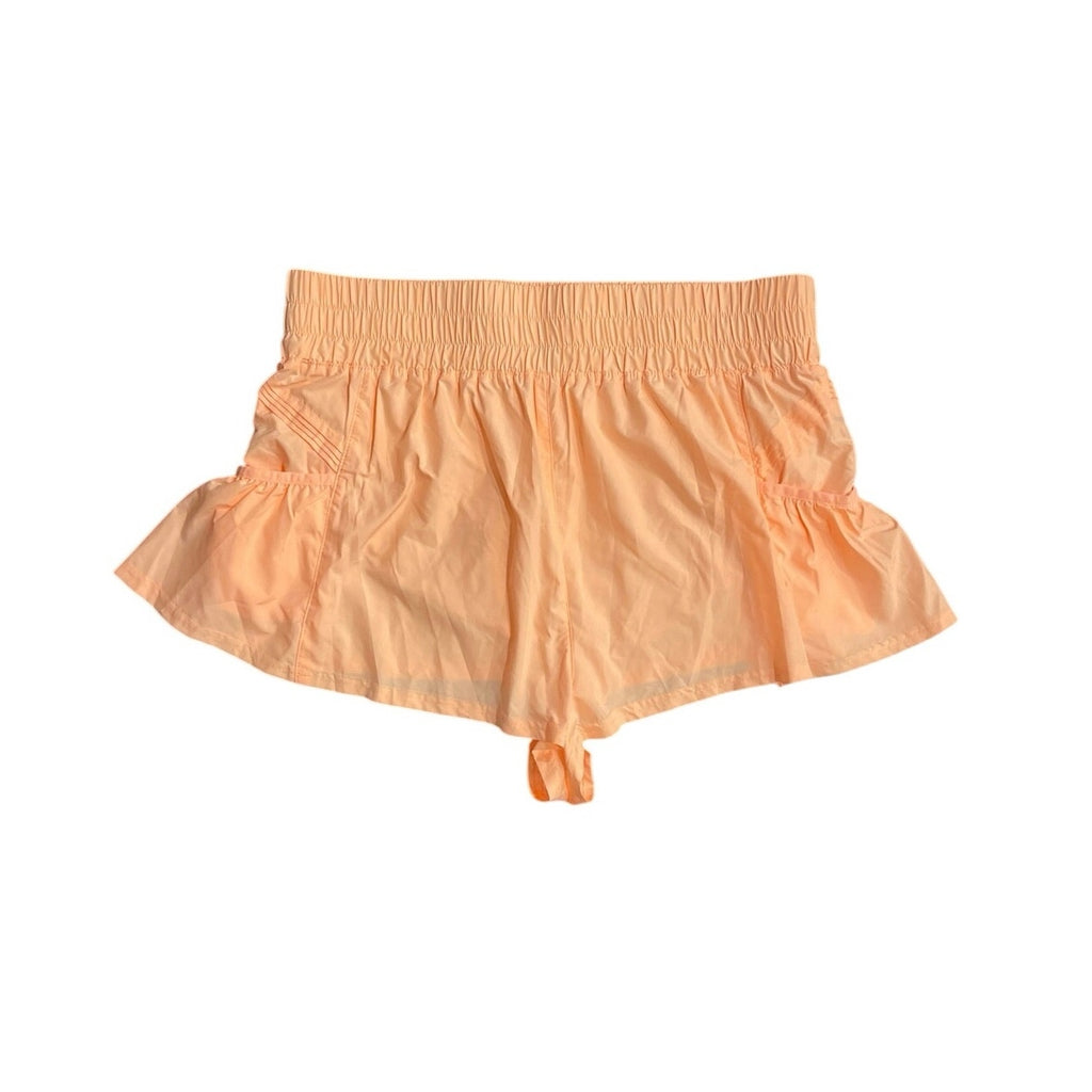 Free People Movement Peach Get Your Flirt on Shorts XL Pull on Smoked Waist NWT