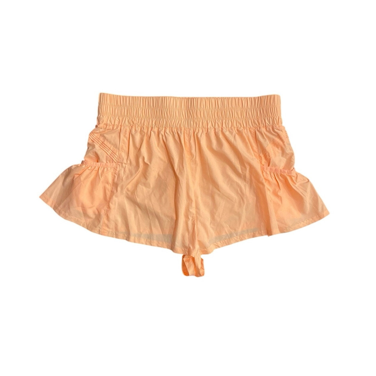 Free People Movement Peach Get Your Flirt on Shorts XL Pull on Smoked Waist NWT