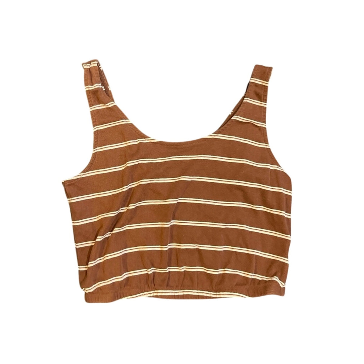 American Eagle Striped Bubble Scoop Neck Crop Tank Top SZ S Y2k Street-chic