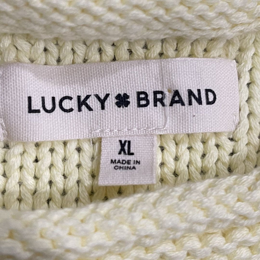 Lucky Brand Pullover Knit Sweater Vest Butter Yellow SZ XL NWT Boho Chic Casual