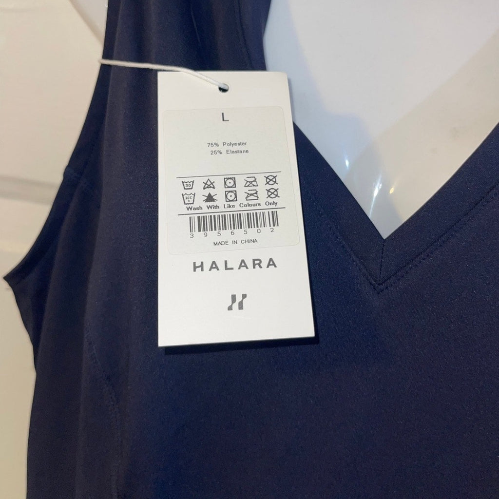 Halara V-Neck Sleeveless Pleated Hem Mini Golf Active Dress SZ Large Sports NWT