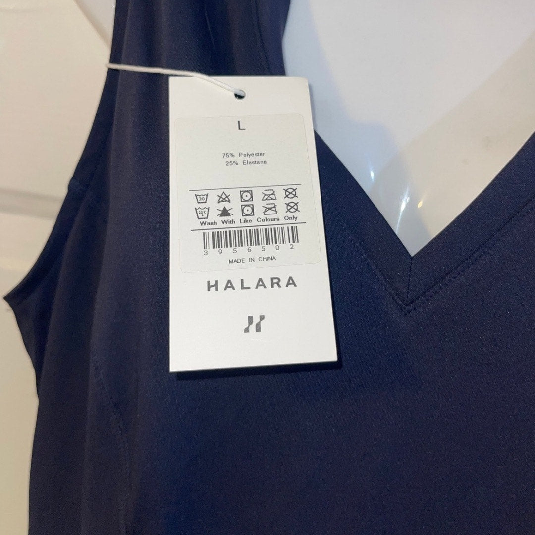 Halara V-Neck Sleeveless Pleated Hem Mini Golf Active Dress SZ Large Sports NWT