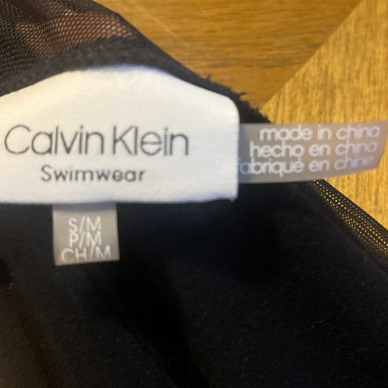 Calvin Klein Swimwear Romper Jumper Cover Up Tie Waist Pockets Beach Vacation