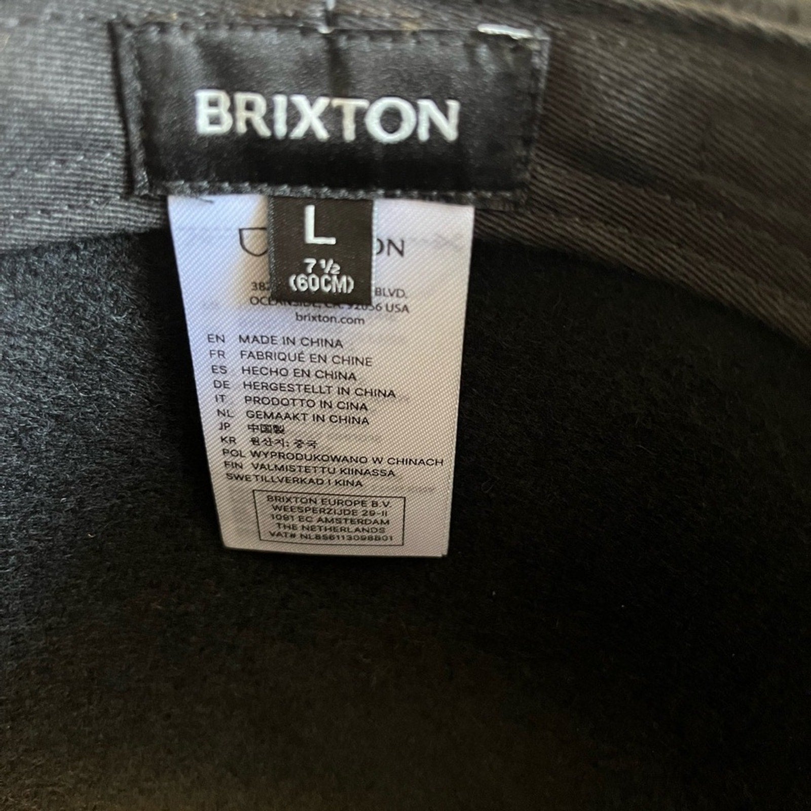 Brixton Tiller Hat wide brim felted Wool Unisex Fedora Adjustable size Large