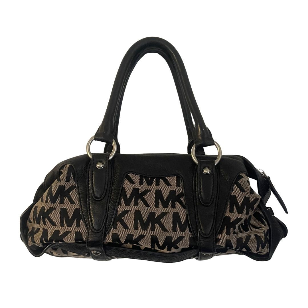 Michael Kors Classic Monogram Top Handle Canvas Satchel Purse Y2K Vintage 2000s