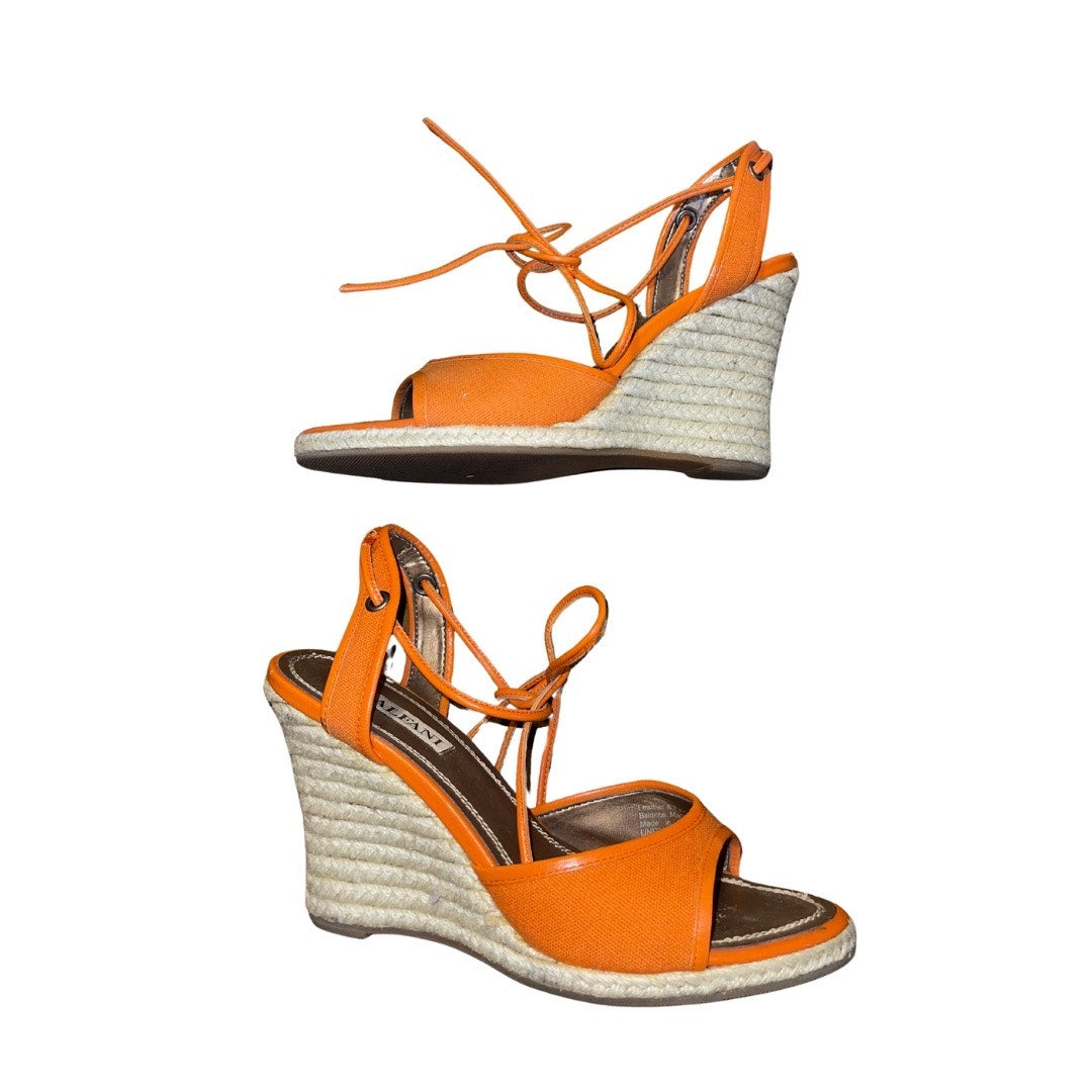 Alfani Women UnityGua Espadrille Wedge Ankle Strap Orange Size 6.5