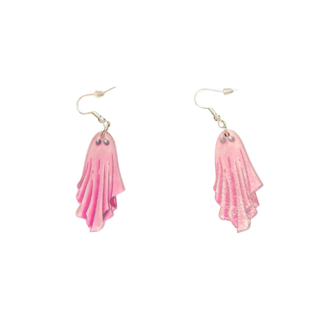 Pink ghost earrings