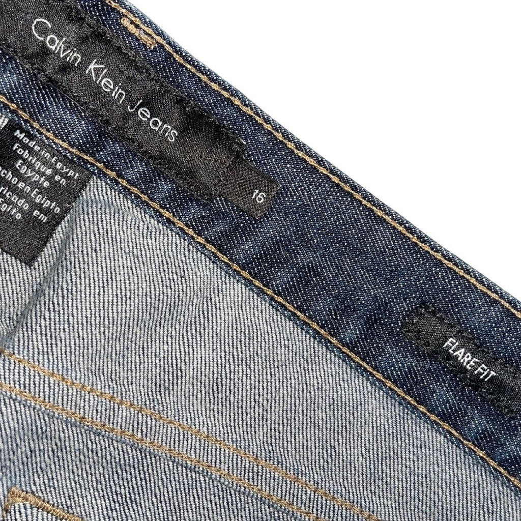 Calvin Klein Jeans Flare Fit Bootcut Plus Size 16 Denim Cotton Casual Western