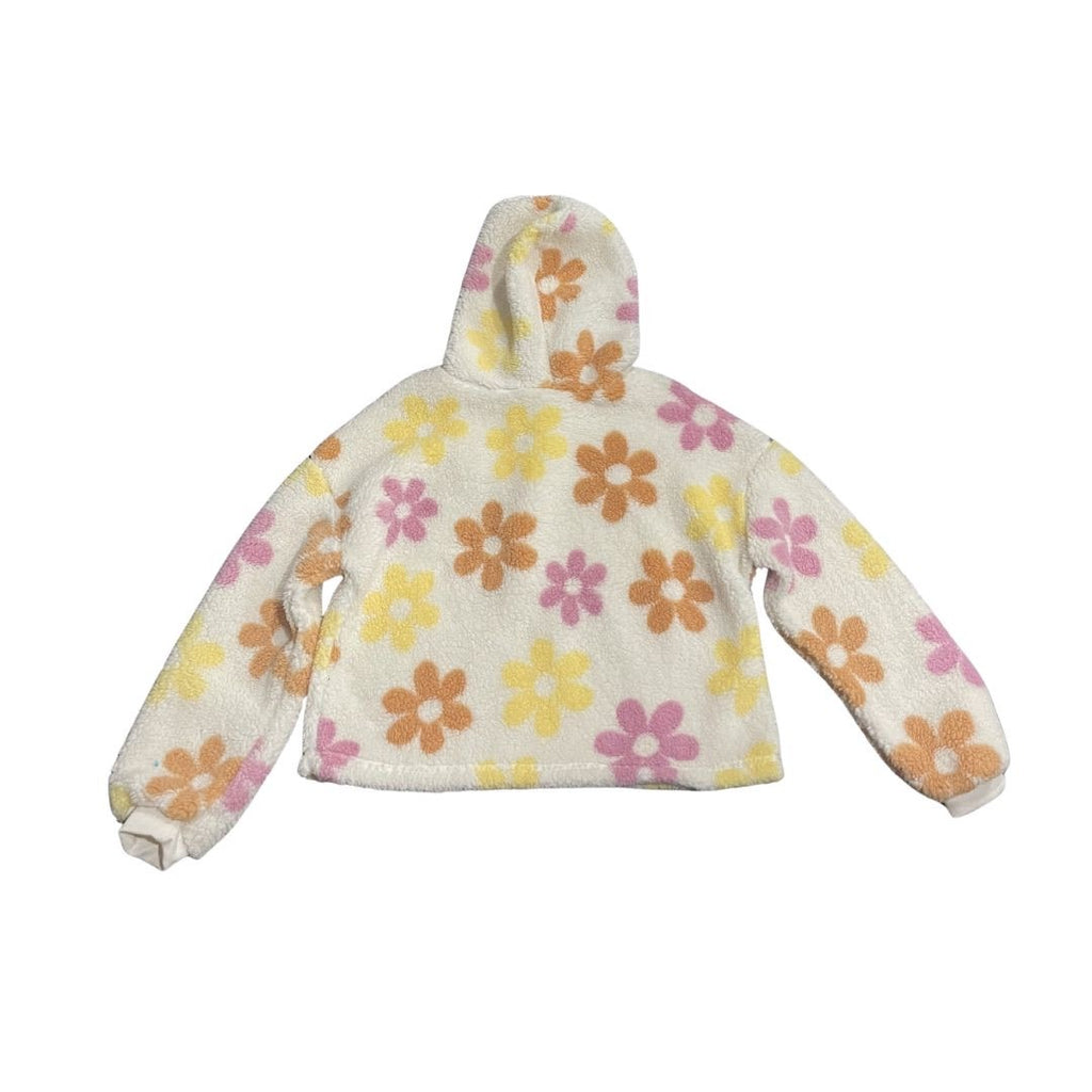 Barbie Movie Fuzzy Fleece Sherpa Flower Daisy Pullover Hoodie Sweatshirt Small