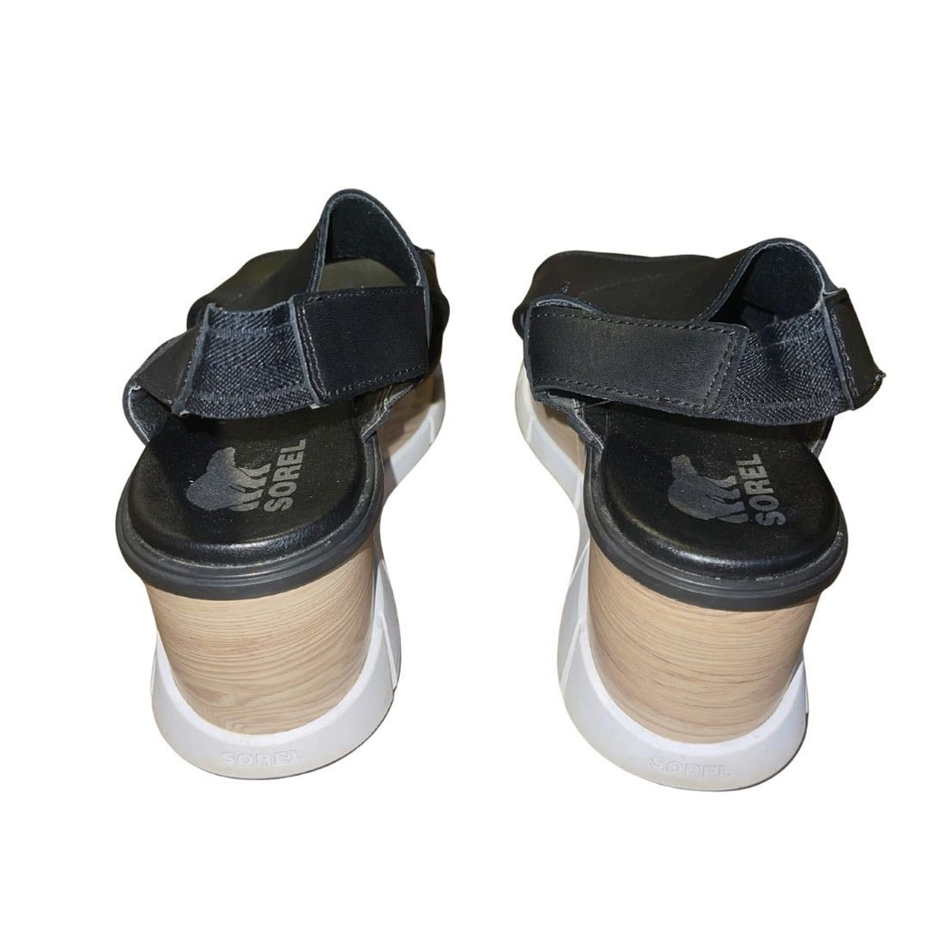 Sorel Joanie III Slingback Platform Wedge Leather Sandal Size 8 Open Toe Shoes