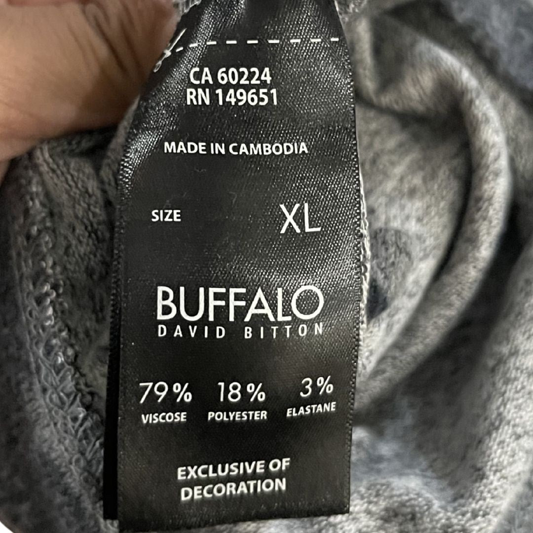 Buffalo David Bitton Gray Camouflage Crewneck Sweater Size XL Casual Streetwear