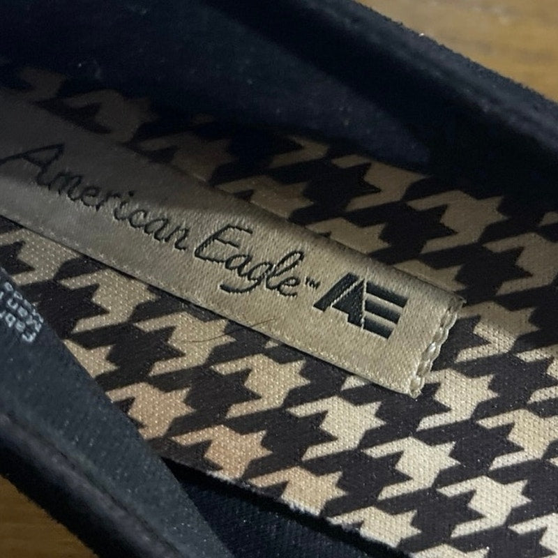 American Eagle by Payless Black Bow Ballet Flats SZ 8 Everyday Casual Preppy