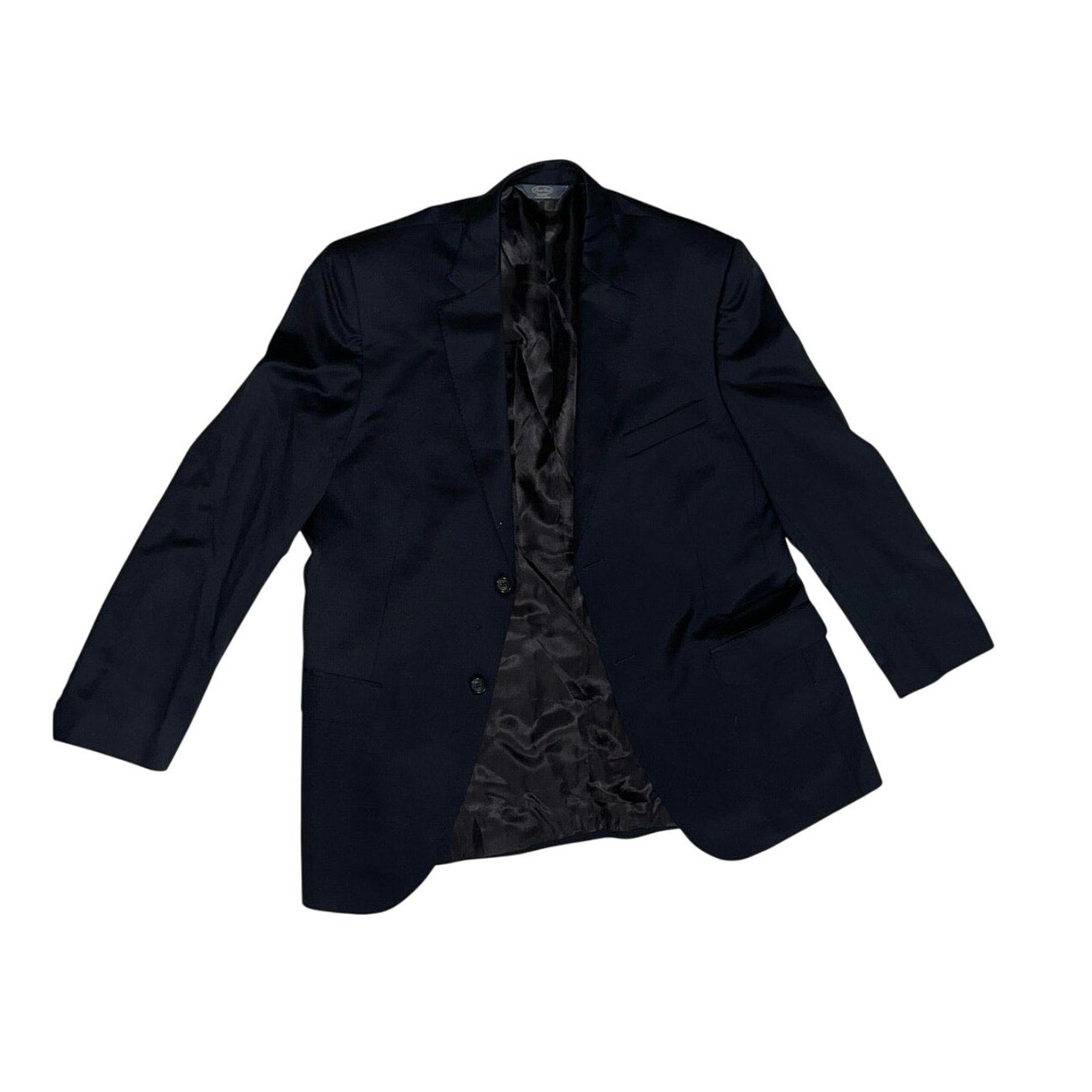 Pronto Wool Uomo Platinum Men's Luxury Black Blazer Size 42 Career Wedding Prom