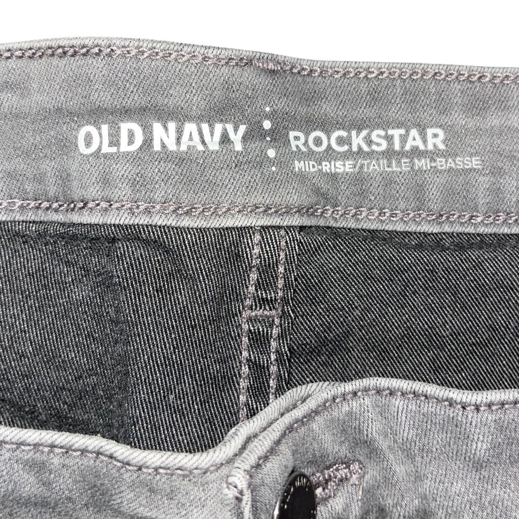 Old Navy Rockstar Skinny Jeans Mid Rise Gray Women Denim Plus Size Grunge Punk
