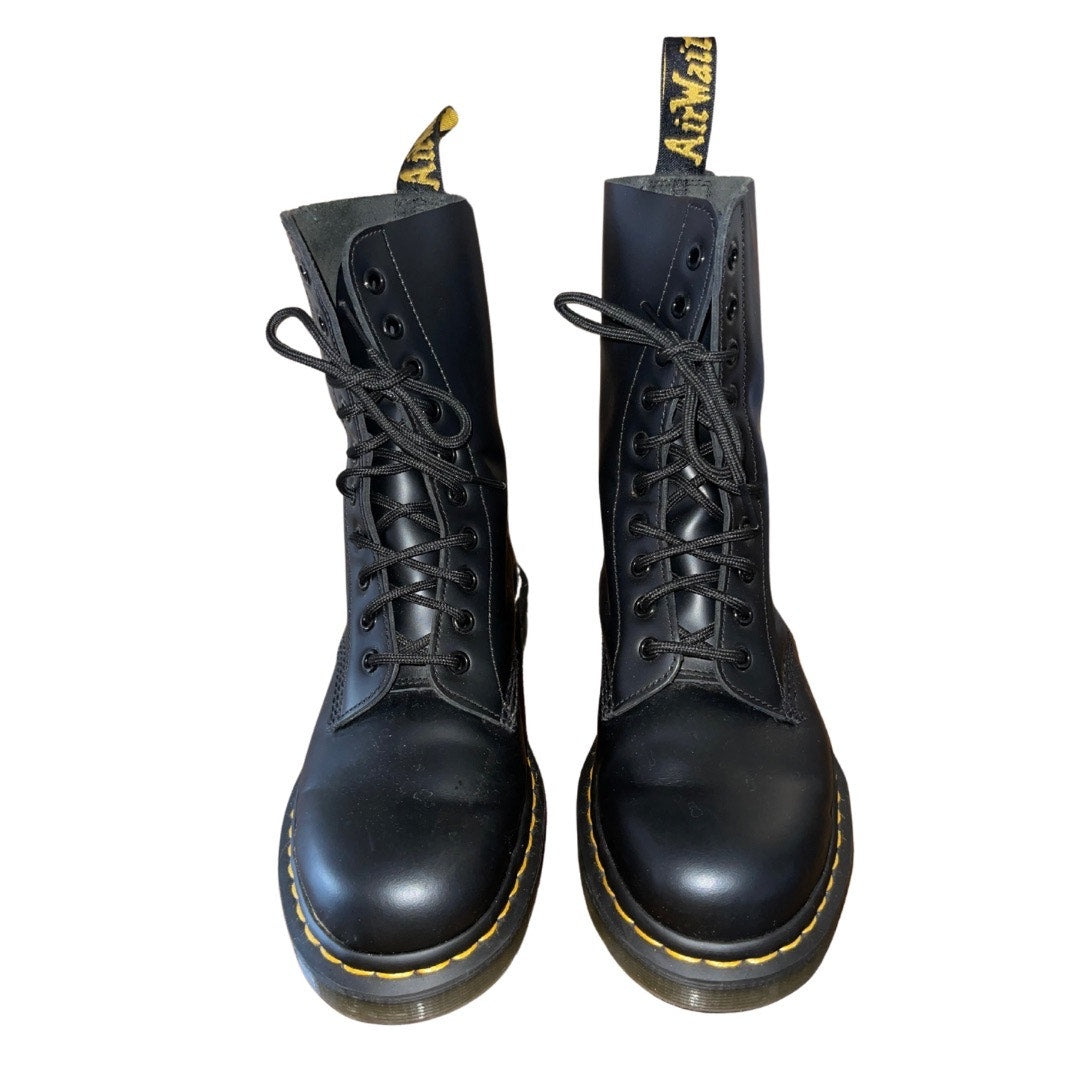 Dr. Martens 1490 Smooth Leather Mid Calf Boots 10 eye Men Size 7 Women Size 9
