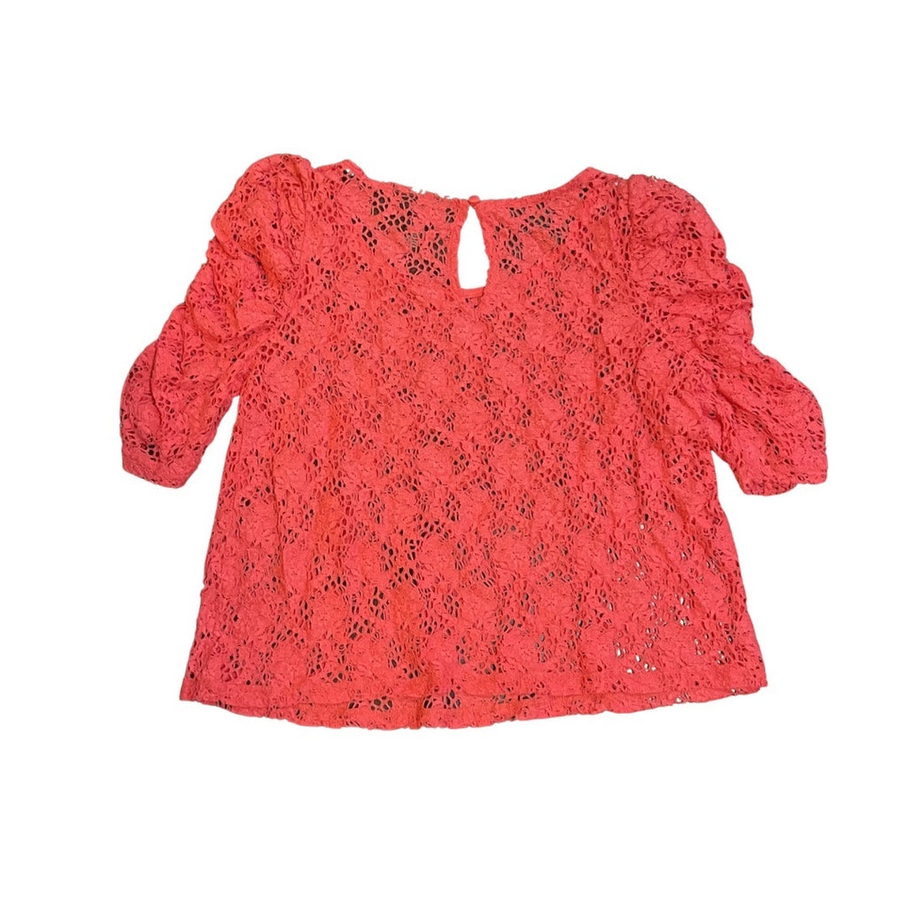 INC International Concepts Floral Lace Top Puff Sleeves Size Medium Boho Chic