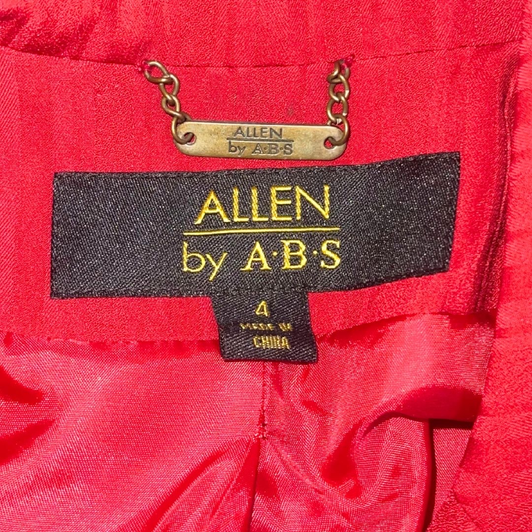 Allen by A.B.S. Suit Blazer Skirt Set Size 4 Career Office Professional Vintage