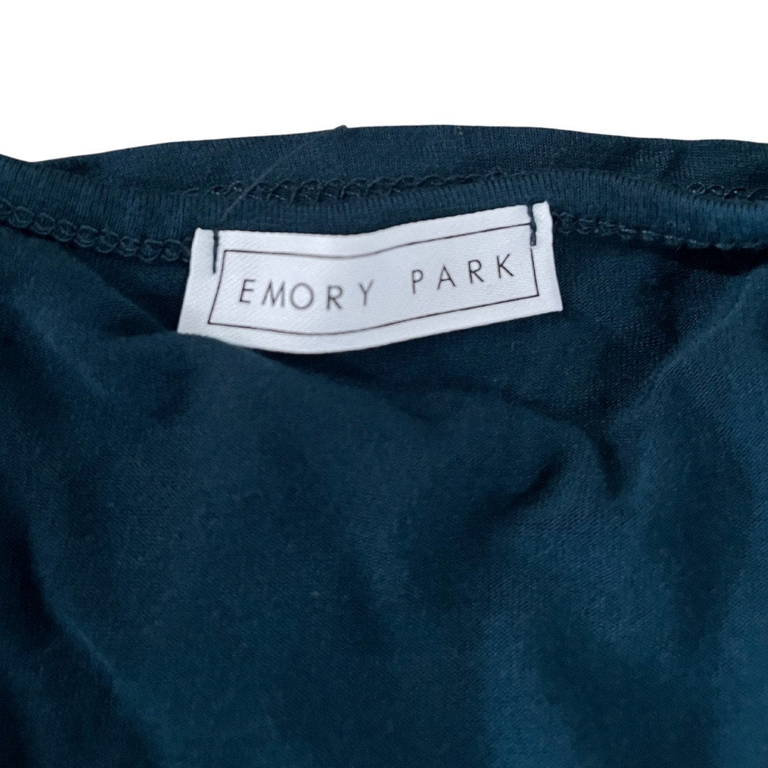 Emory Park Dulce Criss Cross Neck  Short Sleeve Knot Top Size Medium