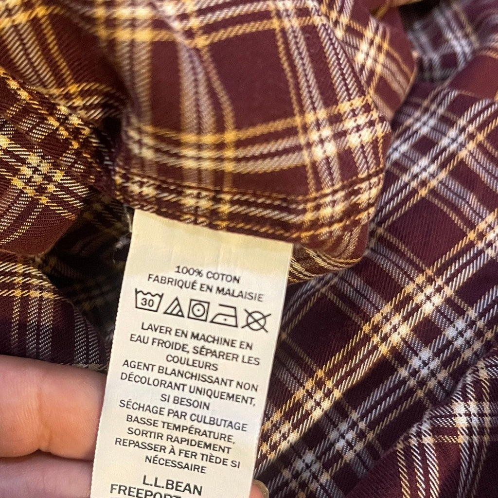 L.L. Bean Mens Shirt Plaid Short Sleeve Traditional Fit Size XXL Tall 100% Cotton