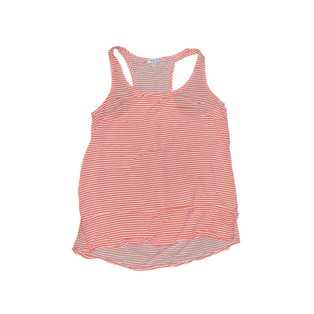 Splendid Womens Tank Top Striped Salmon White Lightweight Size Large loungewear