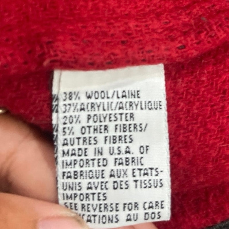 Talbots Vintage Wool Jacket Red Fleece Line Classic 90s Old Money Grandmacore