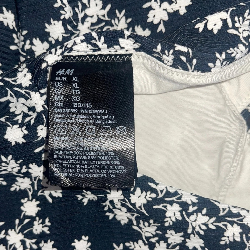 H&M Floral Swimsuit Bathing Suit Size XL Vacation Beach Summer Pool