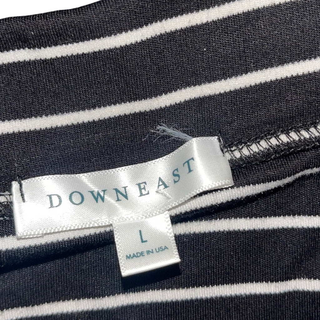 Downeast Black White Striped Paris Sweater Maxi Asymmetrical Skirt Size Large