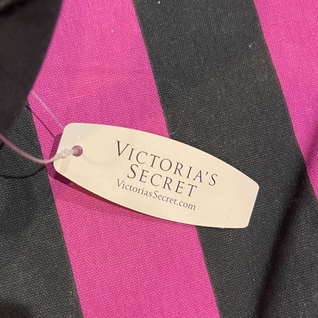 Victoria's Secret Heritage Striped Tote Duffle Bag Carry On Travel Weekender NWT