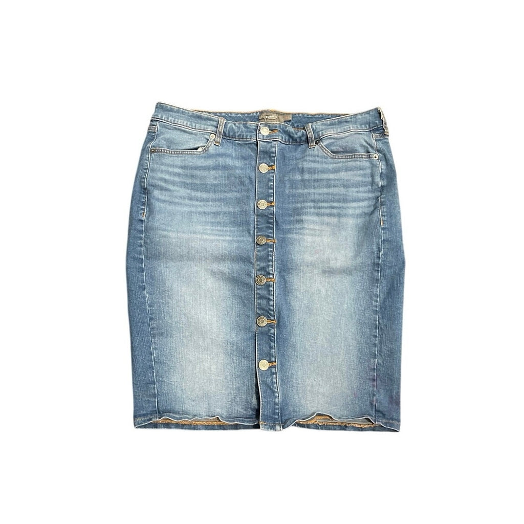 Torrid Button Front Denim Jean Pencil Skirt Size 16 Western Cowgirl Rodeo