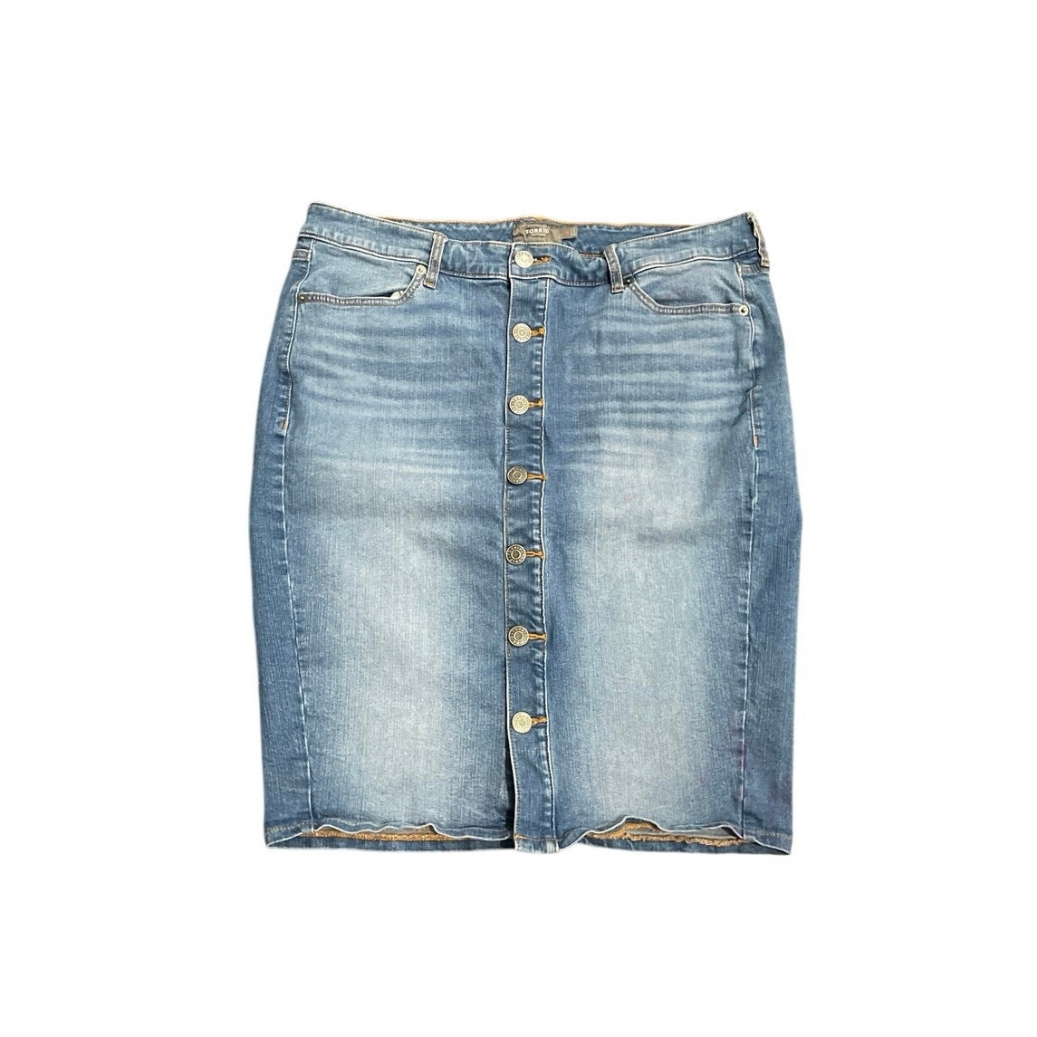 Torrid Button Front Denim Jean Pencil Skirt Size 16 Western Cowgirl Rodeo