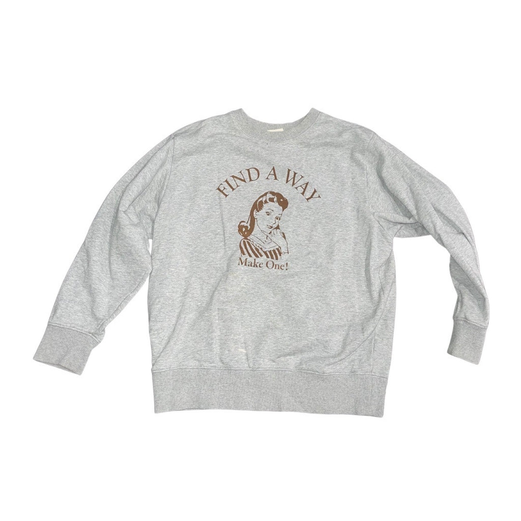 WHO.A.U California Crewneck Graphic Sweater Find a way Make one Medium cozywear