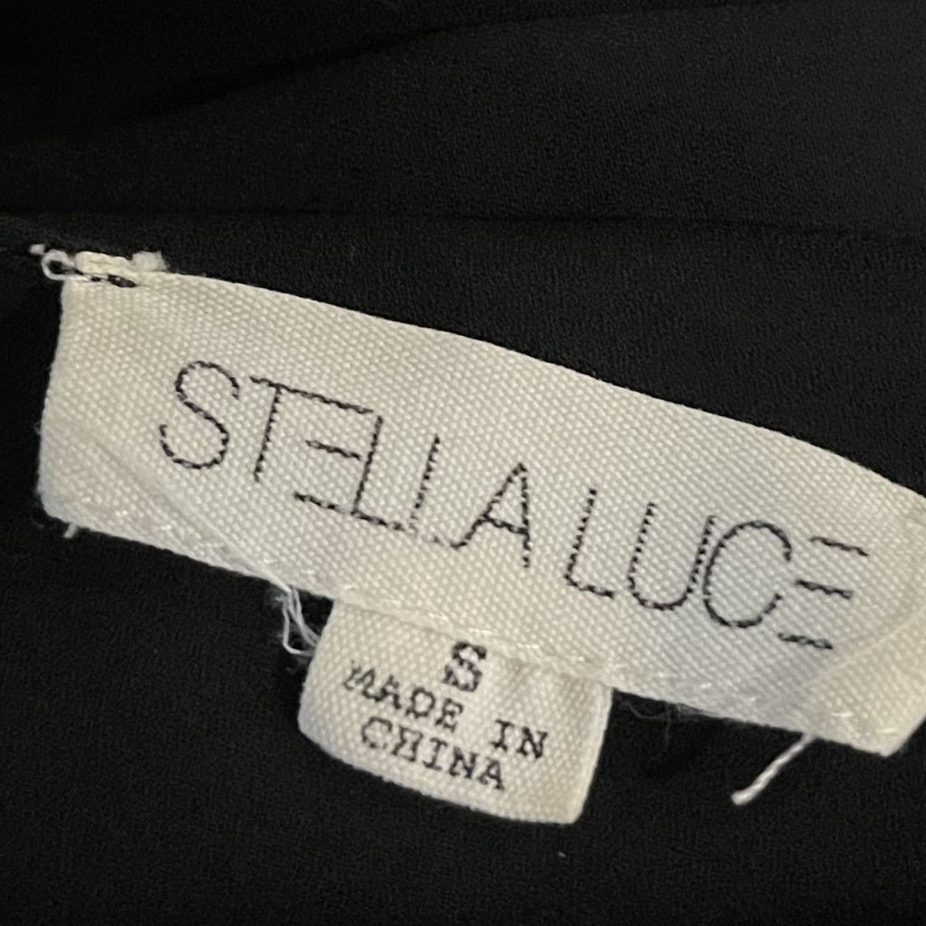 Stella Luce Sleeveless Black Top Blouse Size Small Careerwear Classy Lose Fit