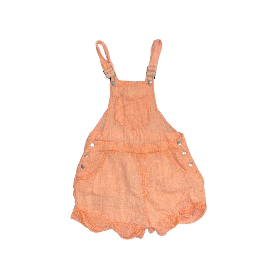Anthropologie Pilcro Gauze Micro Overalls Peach Shorts Size O Cotton Romper