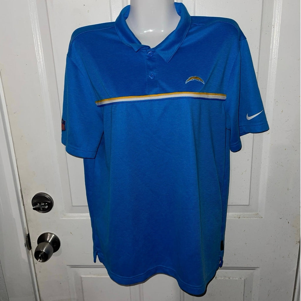 Nike NFL Chargers Polo Shirts Dry Fit Size Medium Football Sports Athletic