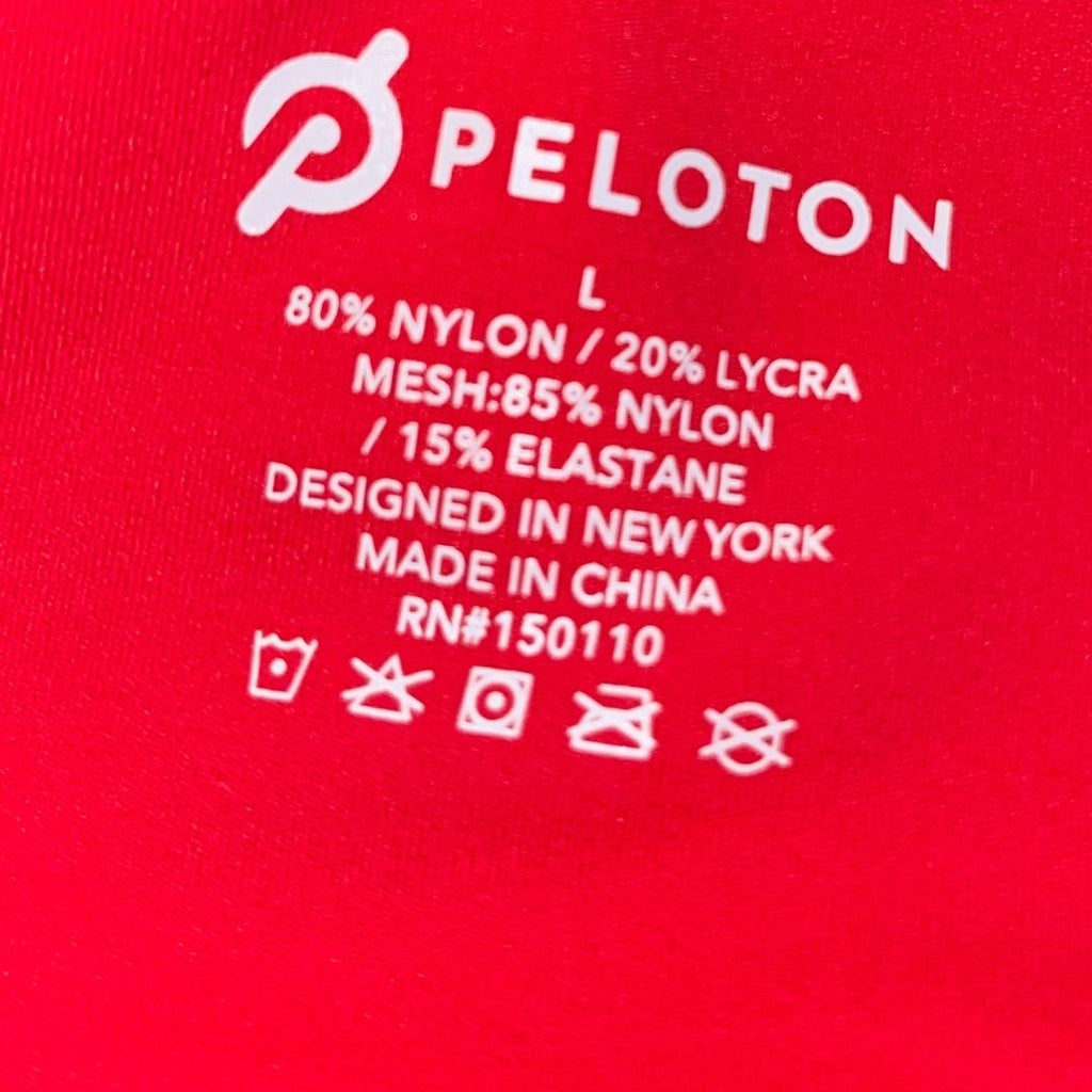 Peloton Bright Red Leggings Tights Size Large Capri Athletic Activewear Gym