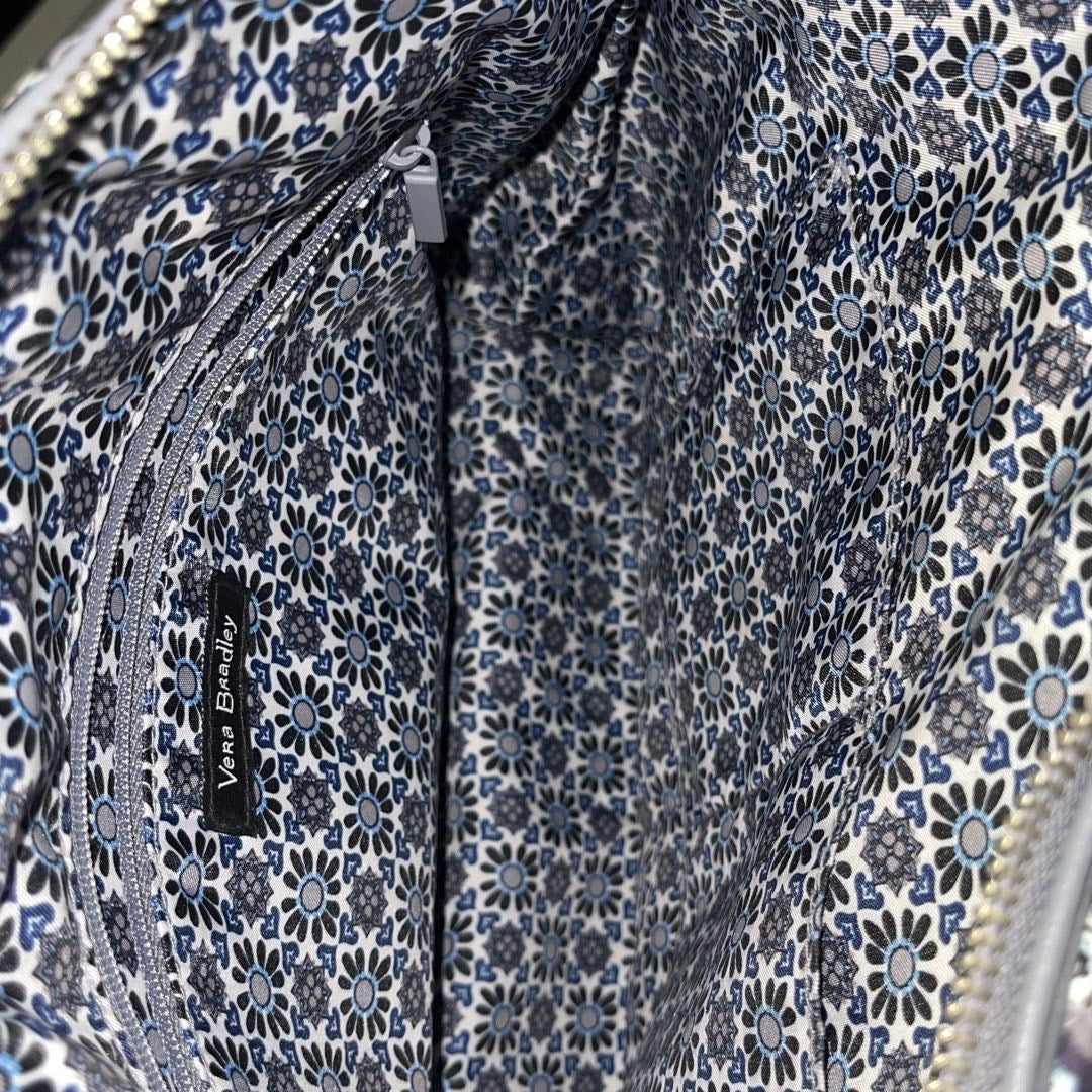 Vera Bradley Carson East West Quilted Cotton Tote Bag Medallion Boho Chic Artsy