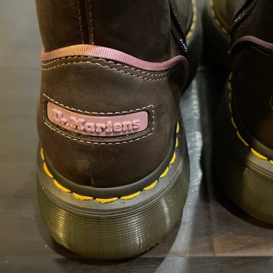 Dr. Martens Buzz High Wyoming Platform Dark Brown Leather Tall Boots NWB 7 Punk